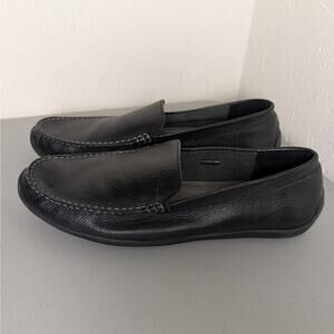 Tommy Bahama Leather Loafers Black Shoes Mens Size 13 Slip On Casual Office